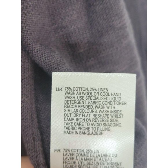 White Stuff River linen blend cardigan coal gray M - Picture 9 of 11